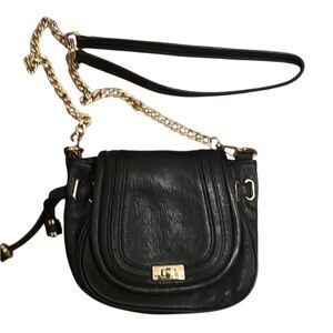 Joelle Hawkens Genuine black soft Leather Crossbody Bag